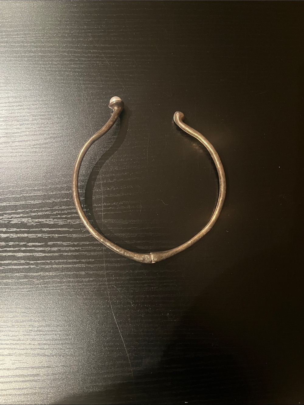UNO de 50 Open Cuff Necklace in Aged Silver Tone